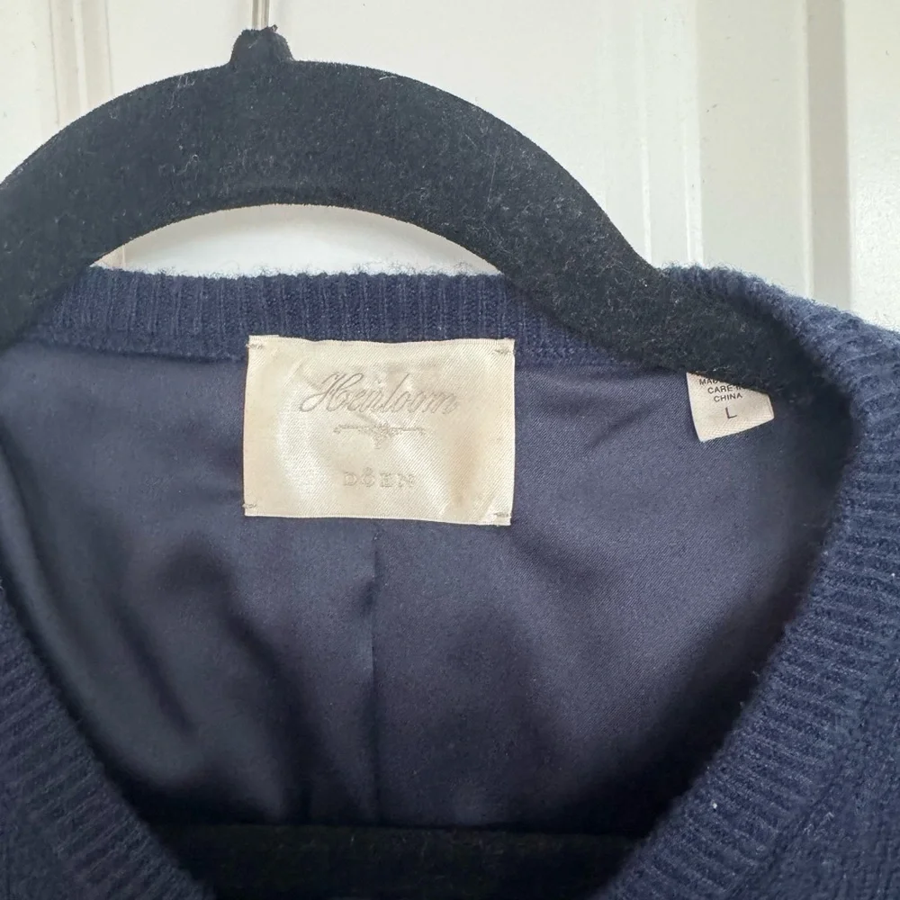 DÔEN Teresa Heirloom Navy Cardigan Large - Picture 5 of 5